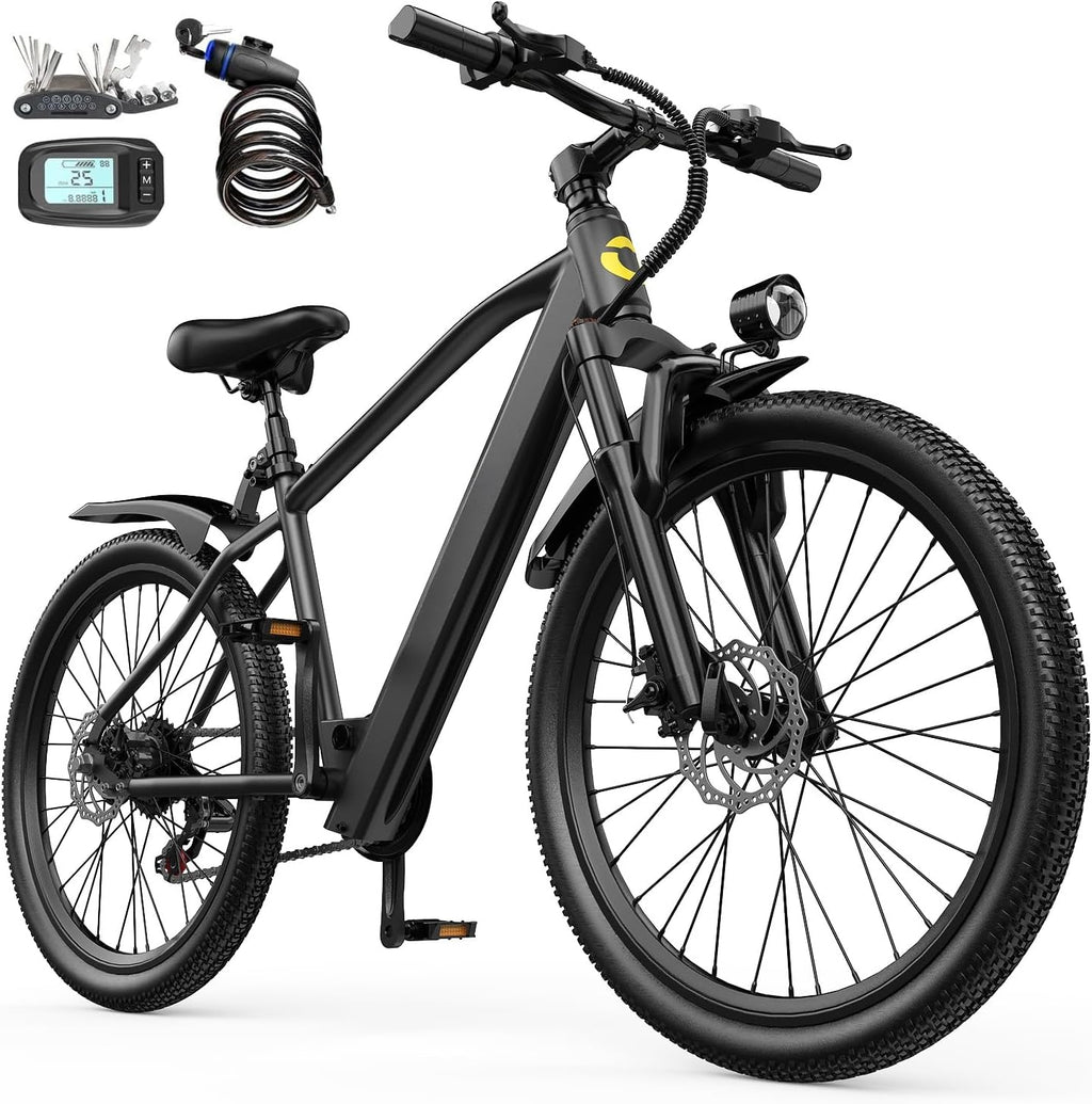 Eleglide E-Bike 26" Mit 7-Gang Schaltung 250W Motor 10Ah Akku Höchstgeschwindigkeit 25Km/H