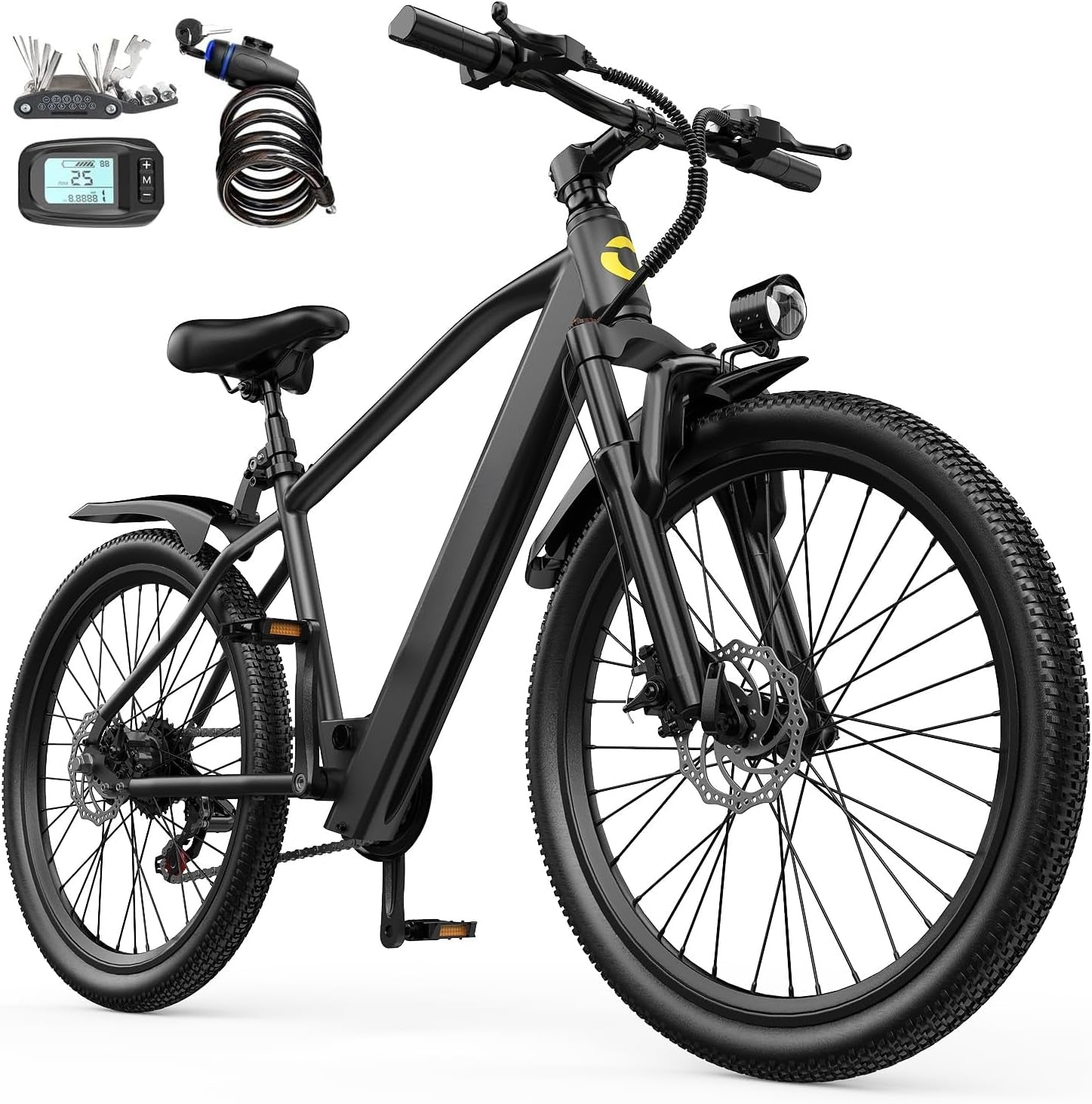 Eleglide E-Bike 26" Mit 7-Gang Schaltung 250W Motor 10Ah Akku Höchstgeschwindigkeit 25Km/H