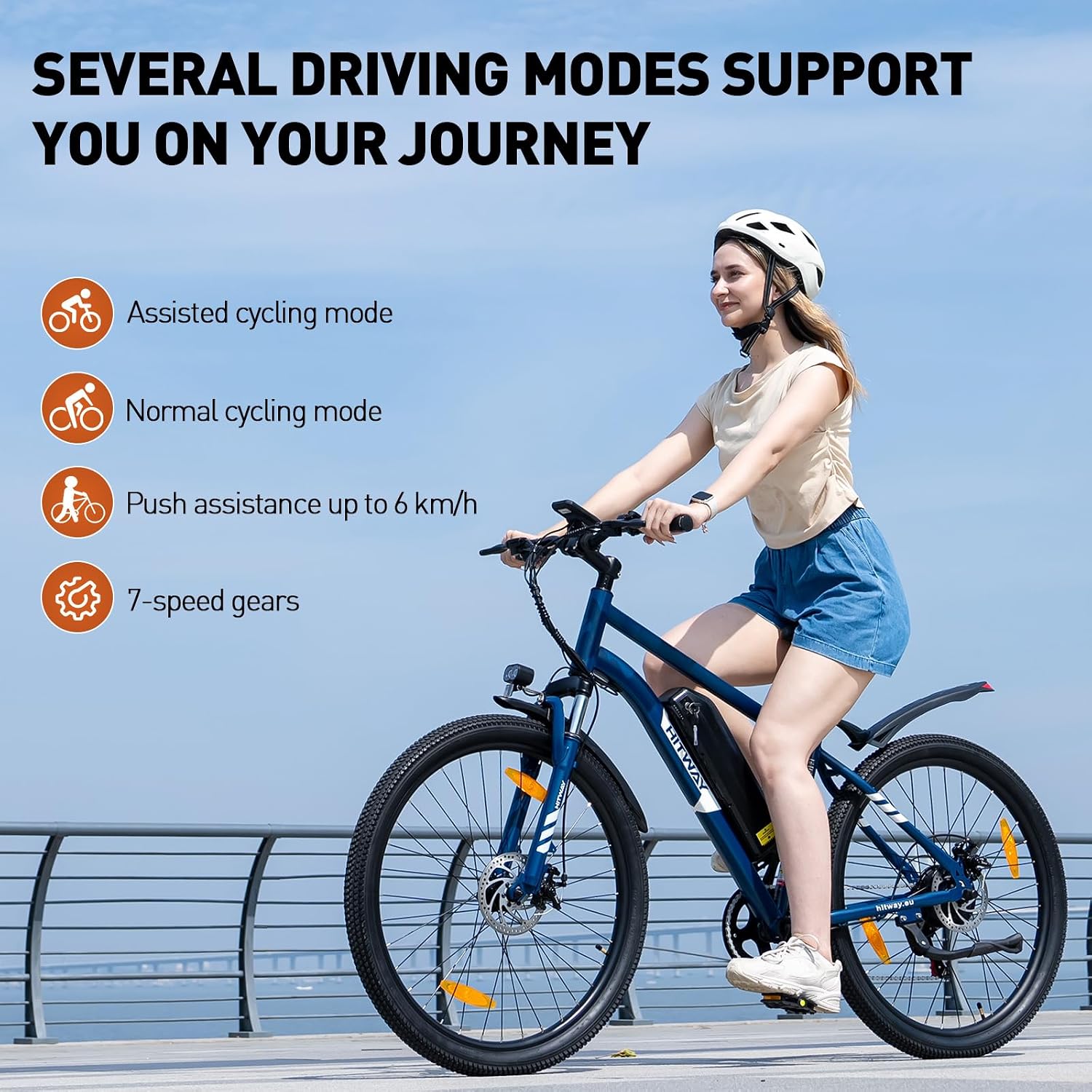 HITWAY E Bike 27,5" Elektrofahrrad E-Mountainbike Mit 250W Motor, 36V13AH Abnehmbaren Akku Bis Zu 60-100Km E-Fahrrad, 7 Gänge Pedelec Ebike Mit Stvzo