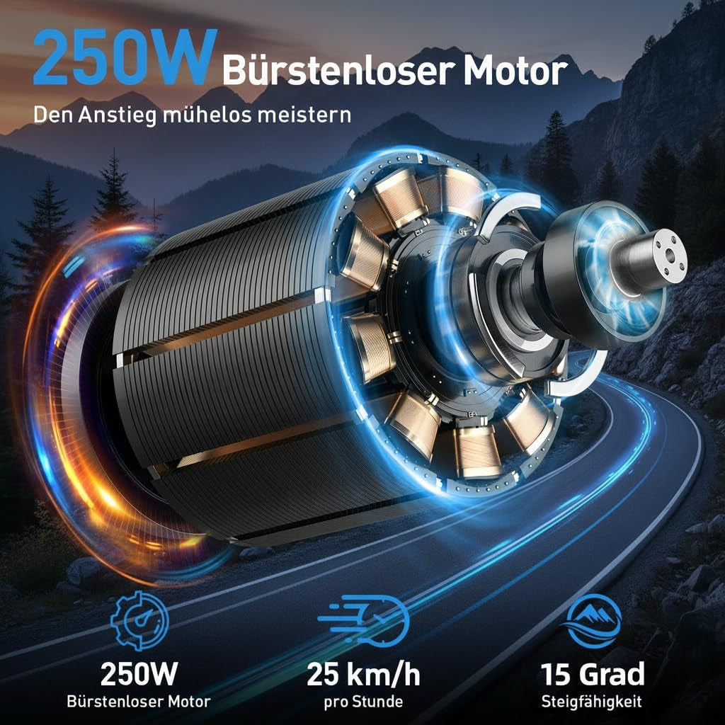 Eleglide E-Bike 26" Mit 7-Gang Schaltung 250W Motor 10Ah Akku Höchstgeschwindigkeit 25Km/H
